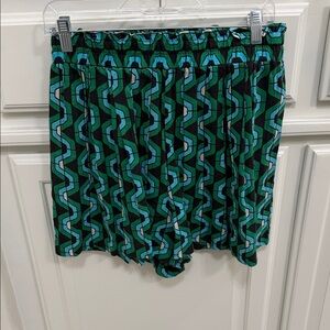 Sanctuary Green & Aqua Geometric Elastic-Waist Shorts